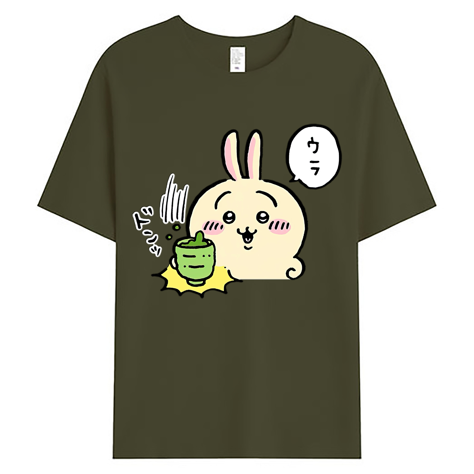 （画像用） ちいかわ うさぎ Chii-kawa usagi 綿100％ メンズ半袖Tシャツ｜肌触りやわらか＆通気性